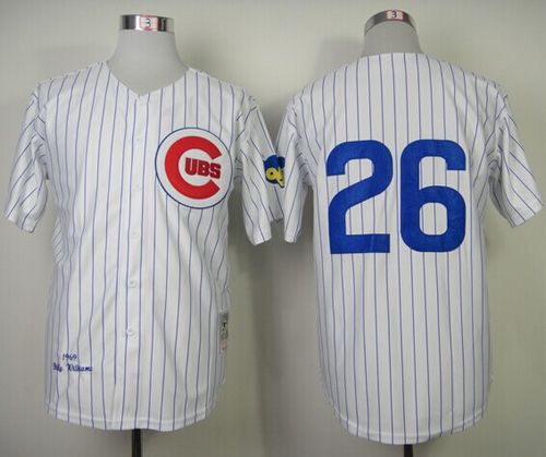 Mitchell and Ness 1969 Cubs #26 Billy Williams White Throwback Stitched MLB Jersey - Click Image to Close